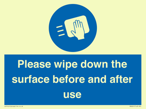 Please wipe down the surface before and after use
